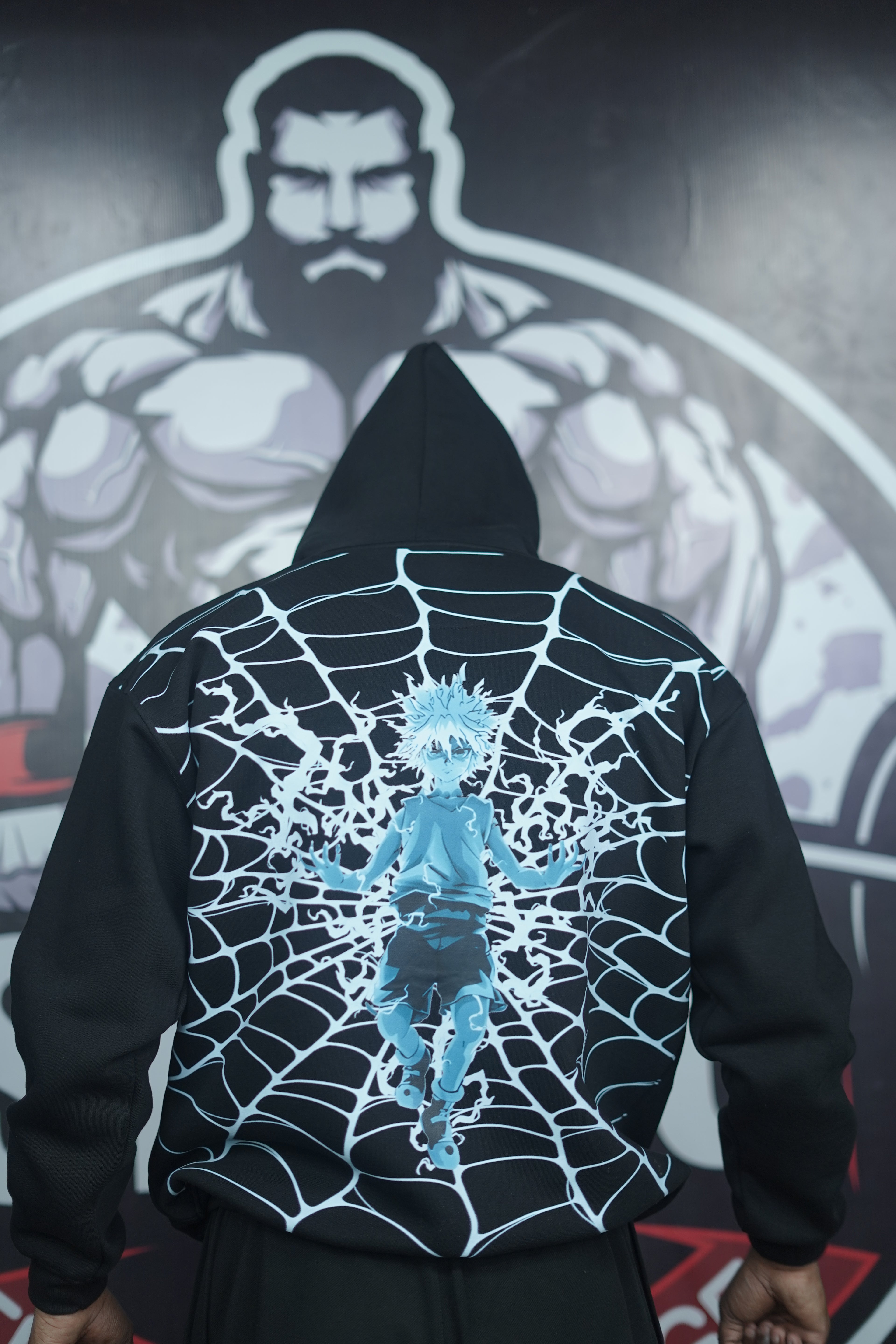 KalkiKulture Thunder Web Anime Hoodie – Screen Printed Electric Design