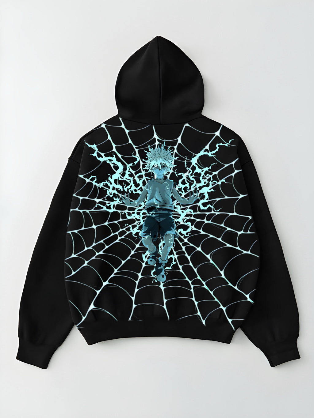 KalkiKulture Thunder Web Anime Hoodie – Screen Printed Electric Design