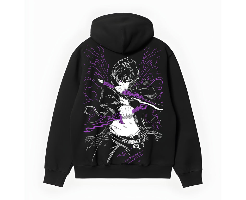 KalkiKulture – Black Hoodie with Purple Warrior Graphic