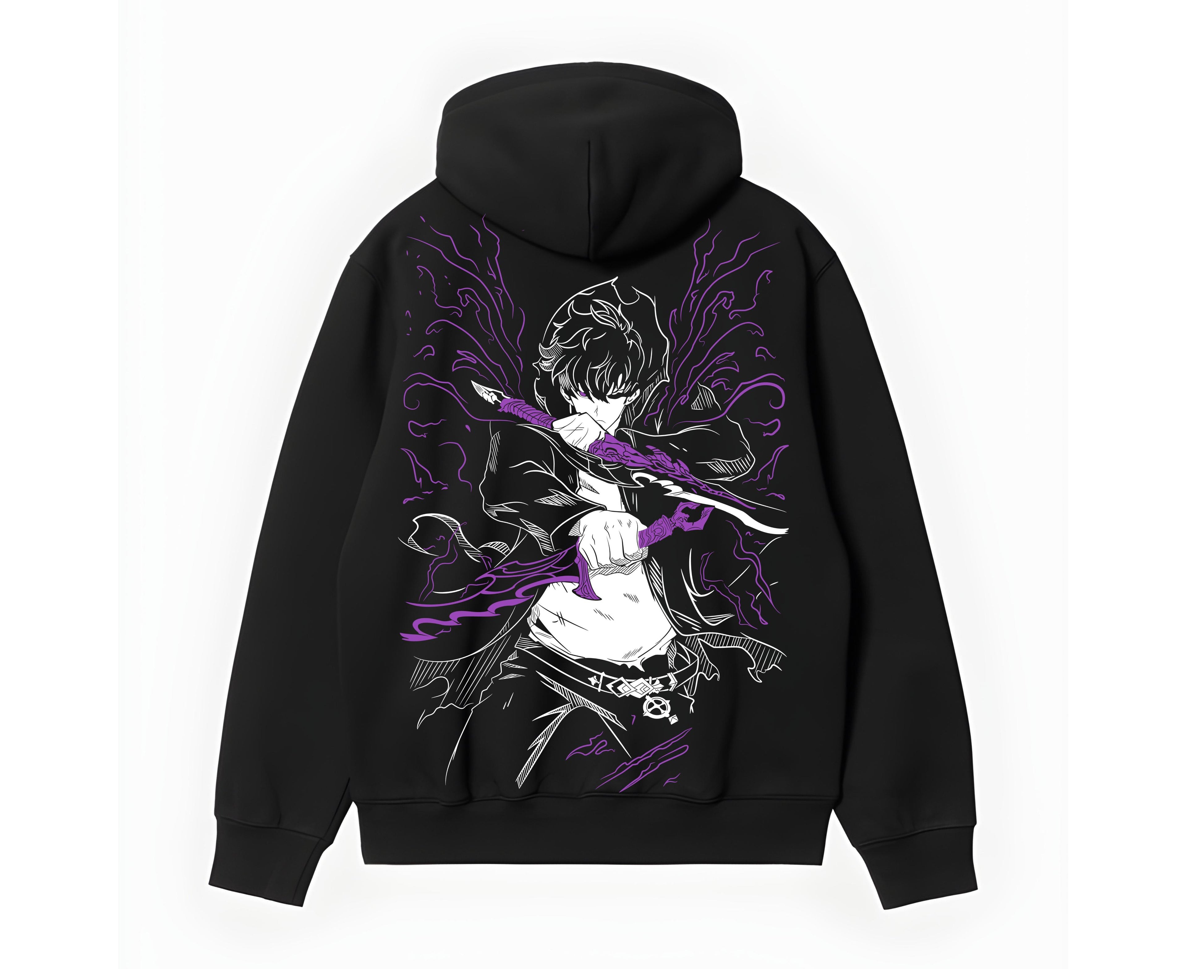 KalkiKulture – Black Hoodie with Purple Warrior Graphic
